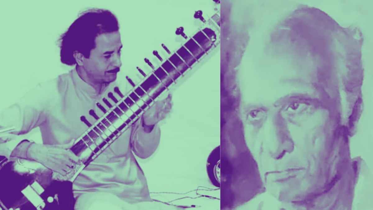 सितार पर राग - कैनवास पर रंग