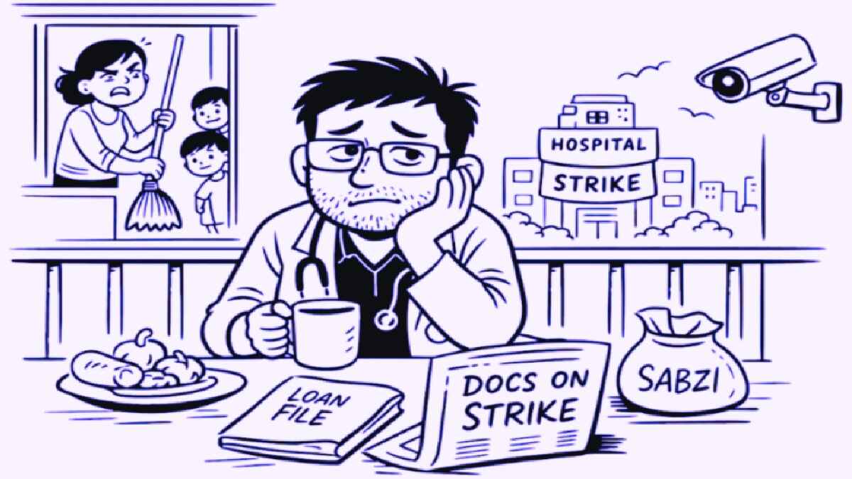cartoon, doctor, strike, डॉक्टर. हड़ताल