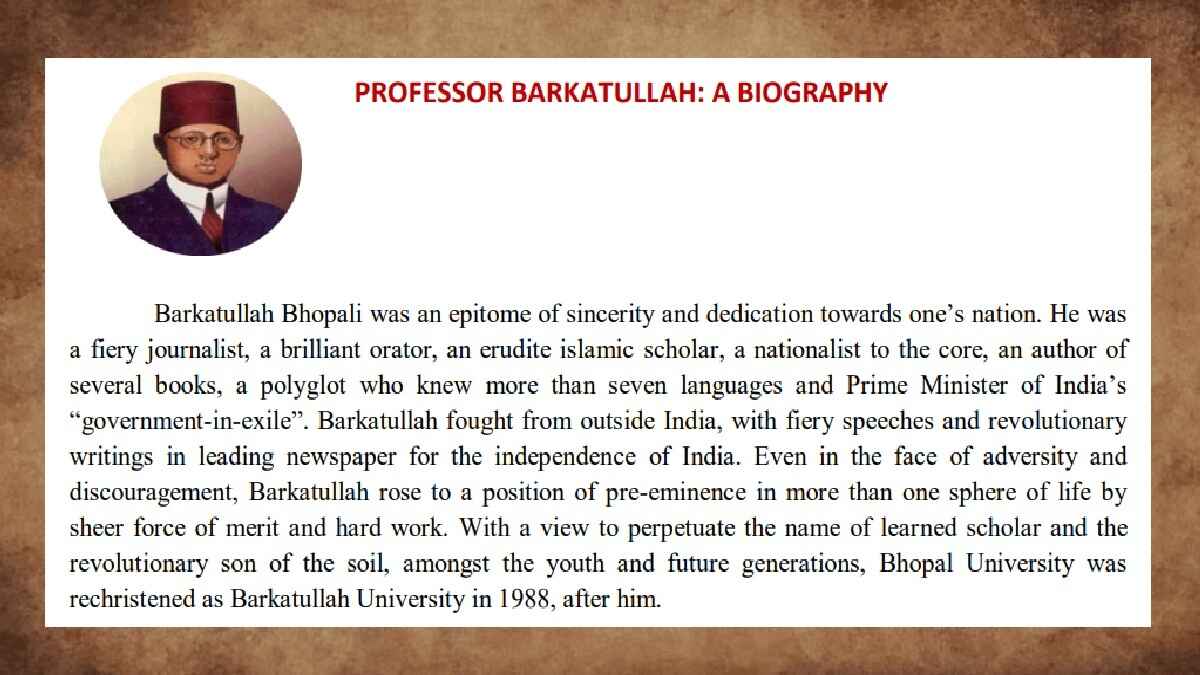 मौलाना बरकतुल्लाह भोपाली, बरकतुल्लाह विश्वविद्यालय, barkatullah university