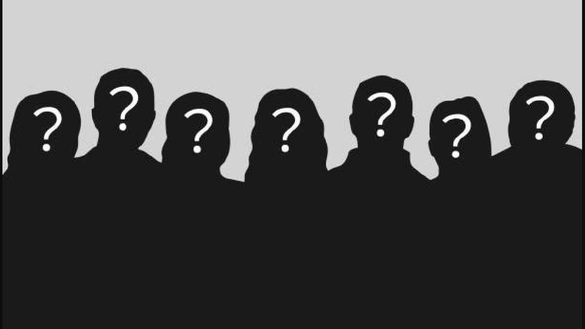 question marks, silhouette, dark face shape