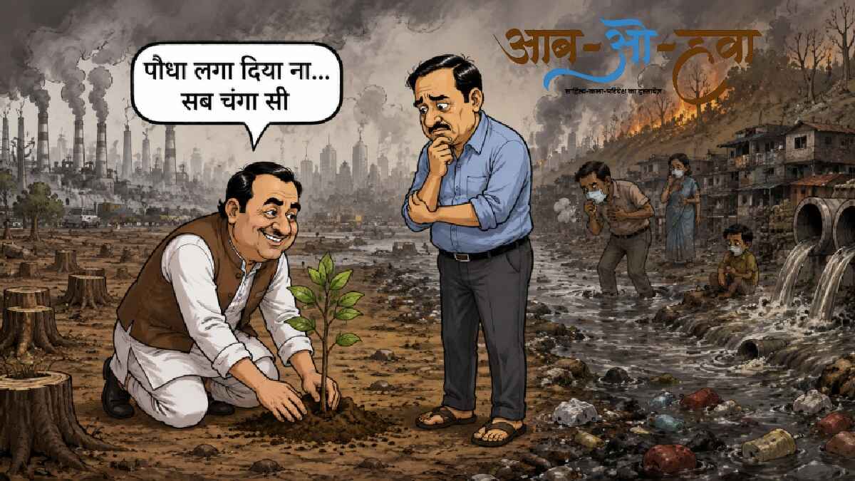 पर्यावरण दिवस, air pollution, water pollution, cartoon, environment day