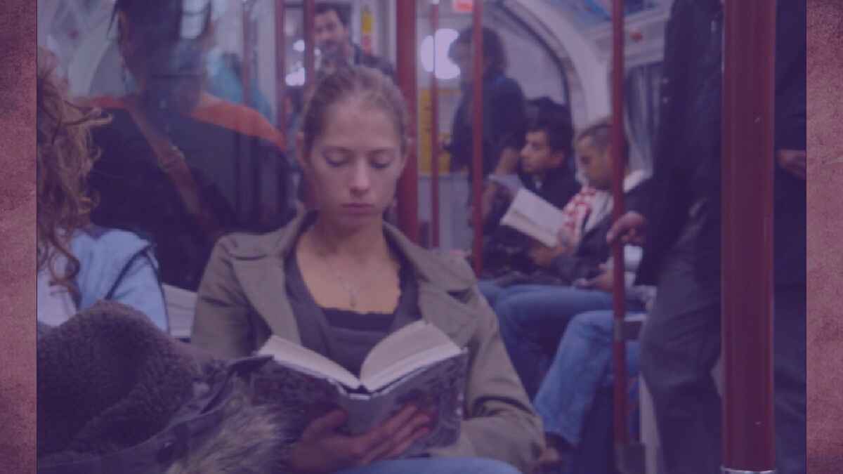 book reading, reader, book, tube in london