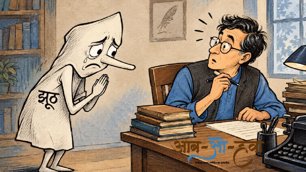 cartoon, jhooth, lekhak