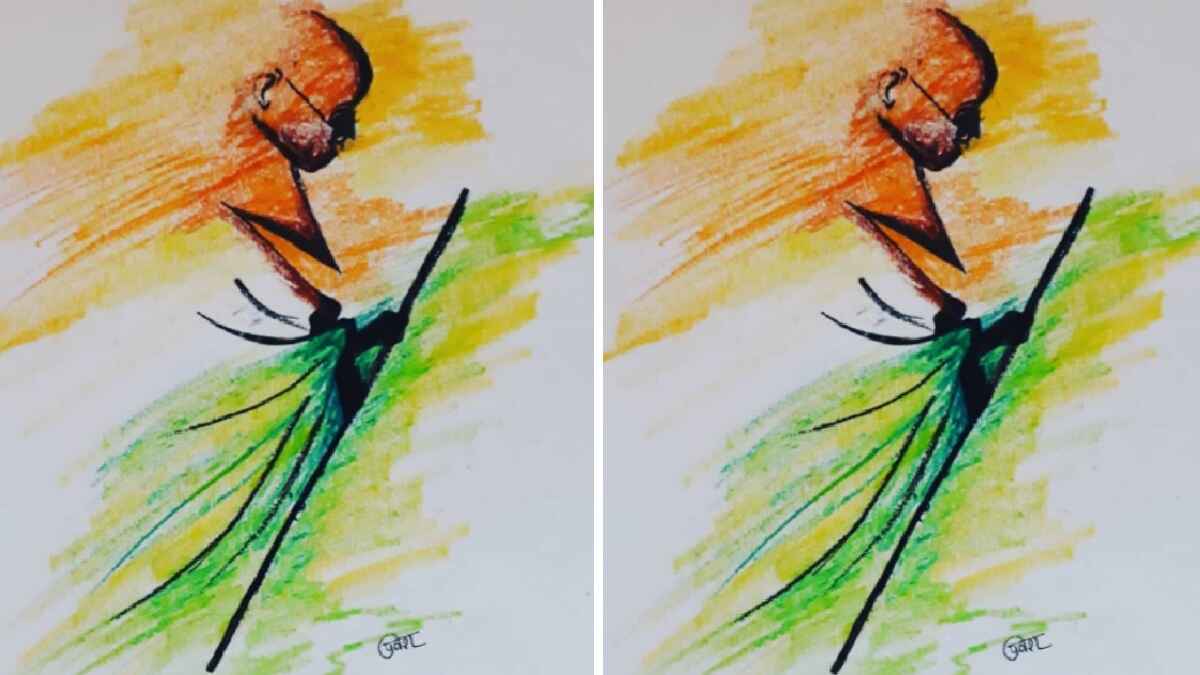 महात्मा गांधी, mahatma, gandhi, pravesh soni painting